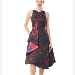 Kay Unger Jessie Monet Jacquard Midi Cocktail Dress | 4
